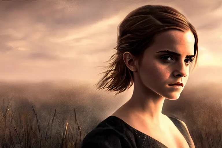 Prompt: emma watson, first person view, fantasy, painting, ultra realistic!!!, clear weather, golden hour, sharp focus