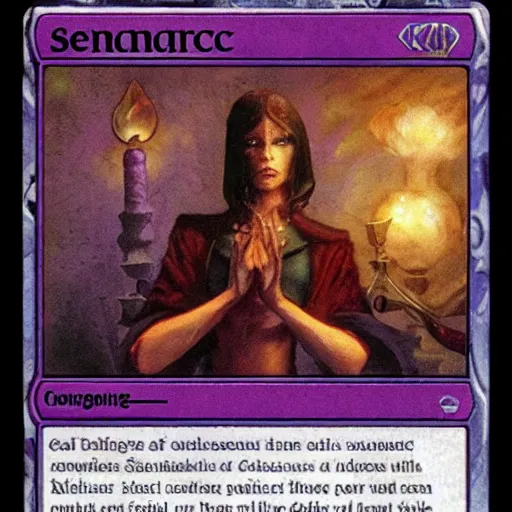 Image similar to Séance, Magic The Gathering card.