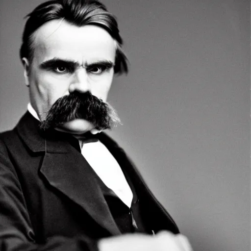 Image similar to friedrich nietzsche if he lived in 2 0 2 1, portrait photography with nikon