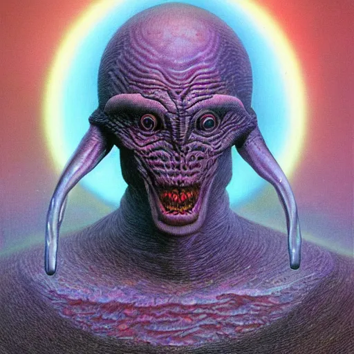 Prompt: an intelligent extraterrestrial, painted by wayne douglas barlowe