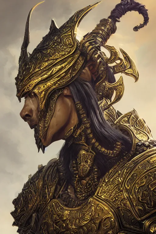 Prompt: dynamic photography portrait of a dungeons and dragons king's colosse , intricate ornate armor, subject in the middle of the frame, rule of thirds, golden ratio, elegant, digital painting, octane 4k render, zbrush, hyperrealistic, artstation, concept art, smooth, sharp focus, illustration from Warcraft by Ruan Jia and Mandy Jurgens and Artgerm and William-Adolphe Bouguerea