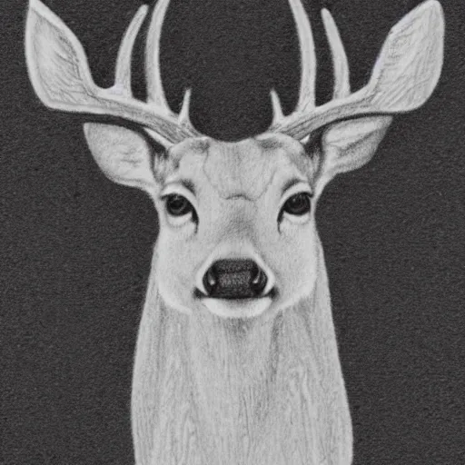 Image similar to A deer with hind, simple minimalist pencil drawing