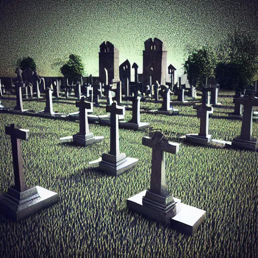 Prompt: “a ((gothic)) graveyard at night, 3D render”