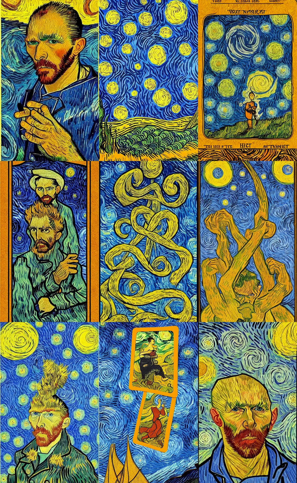 Prompt: the world tarot card in the style of vincent van gogh, high quality, detailed