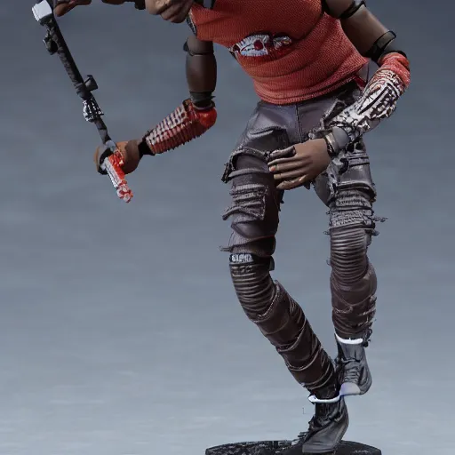 Image similar to Travis Scott action figure, 5 points of articulation, full body and face, 4k, highly detailed