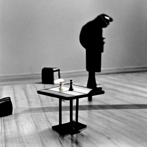 Image similar to a of Marcel Duchamp playing chess, reuters by Trent Parke