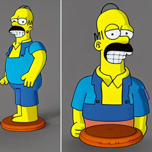 Image similar to Homer Simpson clay model reacts to receiving cryptocurrency, 3d, unreal engine 5