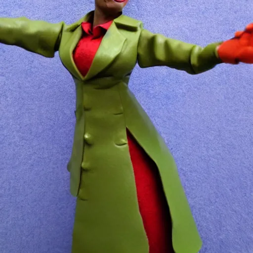 Prompt: maya angelou cosplay elaine brown, stop motion vinyl action figure, plastic, toy, butcher billy style