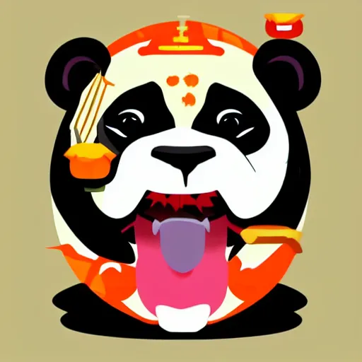 Prompt: a high detaild character design of a cute panda with a chinese lion dance head, chinese style, trend, illustration,