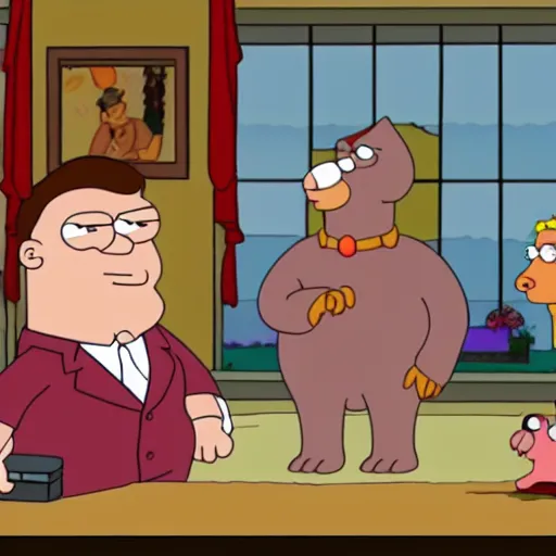 Image similar to a screenshot of jerma in family guy ( 2 0 1 5 )