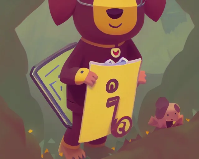 Prompt: hey duggee in pokemon sword and shield, holding a notepad, deep focus, d & d, fantasy, intricate, elegant, highly detailed, digital painting, artstation, concept art, matte, sharp focus, illustration, hearthstone, art by artgerm and greg rutkowski and alphonse mucha