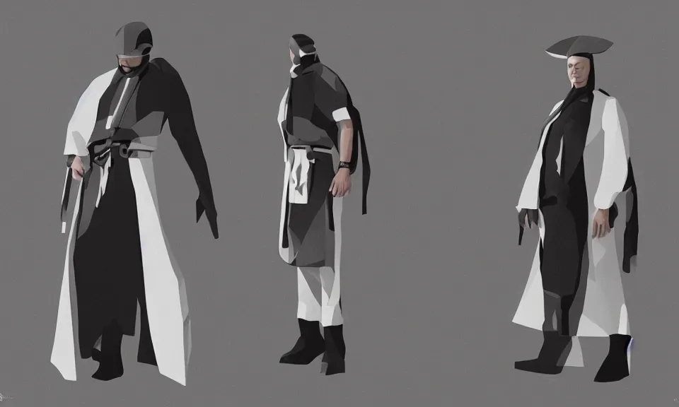 Image similar to modern shaman, modern minimal outfit by isei miyake, roger deakins, syd mead, triadic, sci - fi, arik roper, concept art