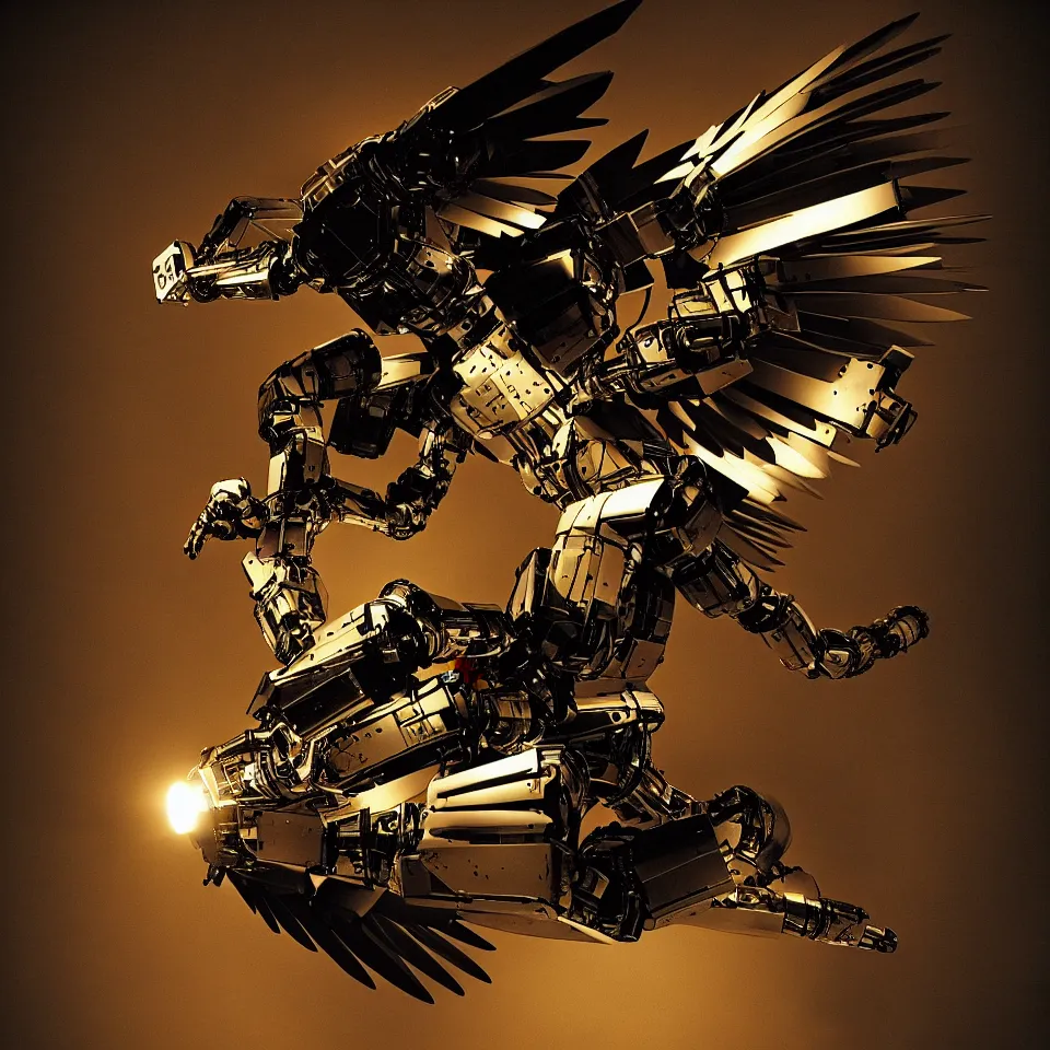 Image similar to robot eagle by caravaggio, dynamic lighting, cinematic, epic composition, masterpiece