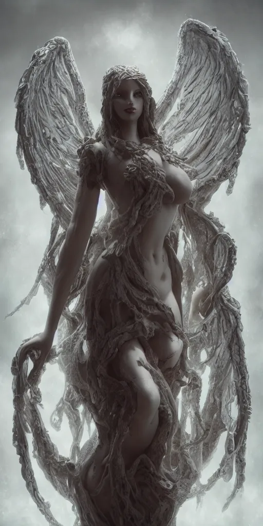 Prompt: lovecraftian women angel, character design, full body, octane render, volumetric lighting, cinematic, detailed, ornate, intricate detail