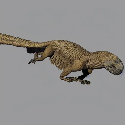 Image similar to photo of raptor invented computer, vray