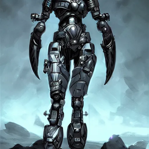 Prompt: robotic valkyrie, science fiction, female warrior, fantasy, d & d, concept art, sharp focus, illustration, character art,