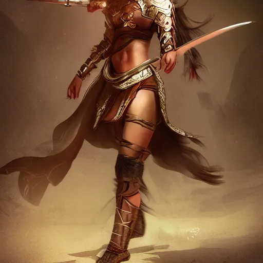 Image similar to Beautiful full body matte painting of a beautiful warrior woman wearing Ming Dynasty armor fighting a Ninja, concept art, artstation