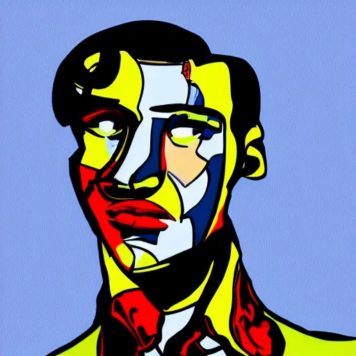 Image similar to amazing handsome male, pop art cartoon style, portait, cartton network