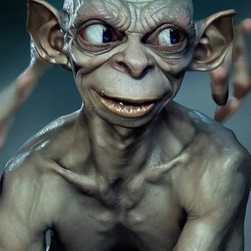 Prompt: gollum twitch streaming, realistic