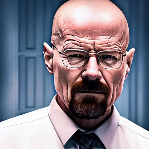 Image similar to walter white presenting the new macbook pro, photorealistic, highly detailed, sharp focus, 4 k, movie still
