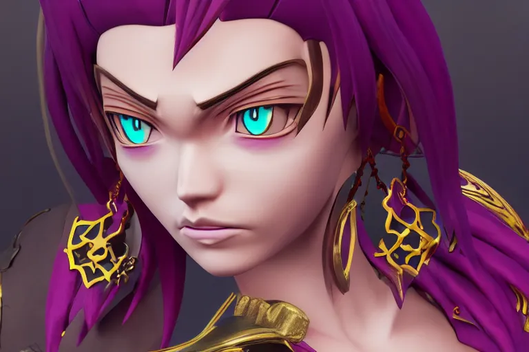 Image similar to character lina inverse from anime slayers ( 1 9 9 5 – 2 0 0 9 ), rendered in cinema 4 d and octane and unreal engine 5, hyperrealism, full body photogenic shot, digital render, cinematic lighting ornate earrings, 8 k resolution, masterpiece work