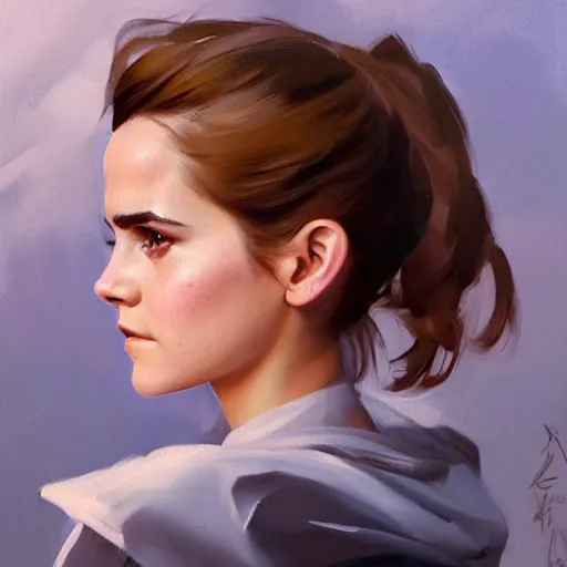 Prompt: Greg Manchess portrait painting of emma watson as Overwatch character, medium shot, asymmetrical, profile picture, Organic Painting, sunny day, Matte Painting, bold shapes, hard edges, street art, trending on artstation, by Huang Guangjian and Gil Elvgren and Sachin Teng