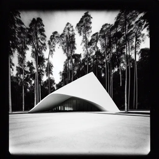 Prompt: white house by zaha hadid, in the tropical wood, by arkhip kuindzhi, mystic, melancholy, pinhole analogue photo quality, lomography, monochrome