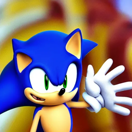 Image similar to Sonic the Hedgehog in purgatory