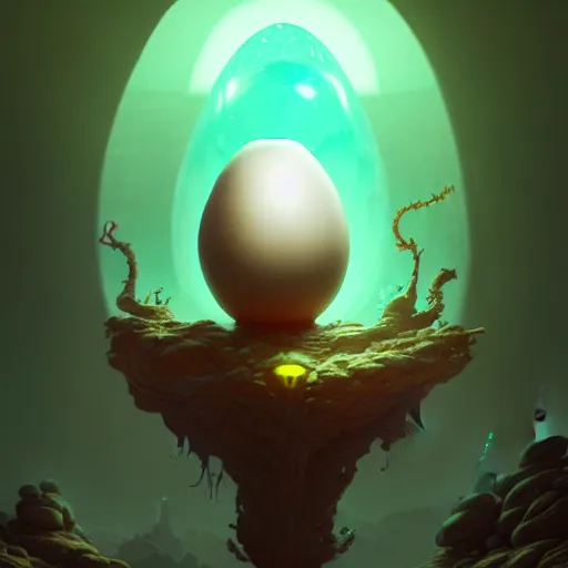 Image similar to beautiful decorative alien egg, deadly potion flowing from the top, rock and sand around, peter mohrbacher style, ray tracing, cinematic, digital art, realistic, octane render