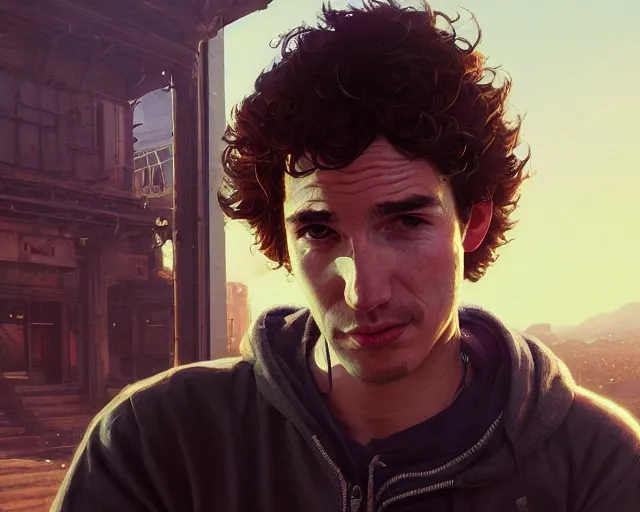 Image similar to highly detailed portrait of tim buckley, in gta v, stephen bliss, unreal engine, fantasy art by greg rutkowski, loish, rhads, ferdinand knab, makoto shinkai and lois van baarle, ilya kuvshinov, rossdraws, tom bagshaw, global illumination, radiant light, detailed and intricate environment