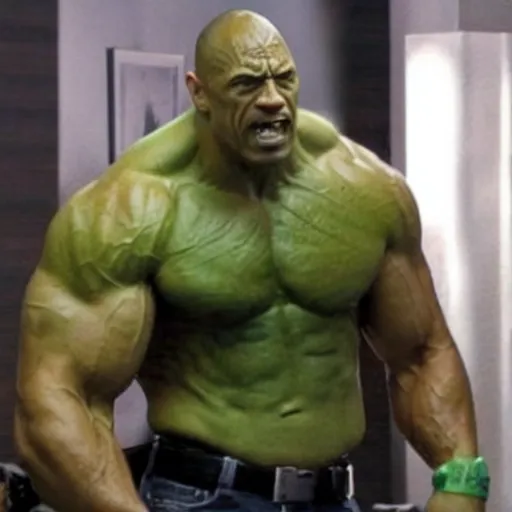 Image similar to the rock as the hulk