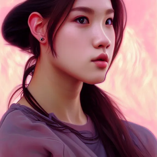 Image similar to portrait of jossi of blackpink, highly detailed, digital painting, smooth, sharp focus, illustration, ultra realistic, 8 k, art by artgerm and alphonse mucha