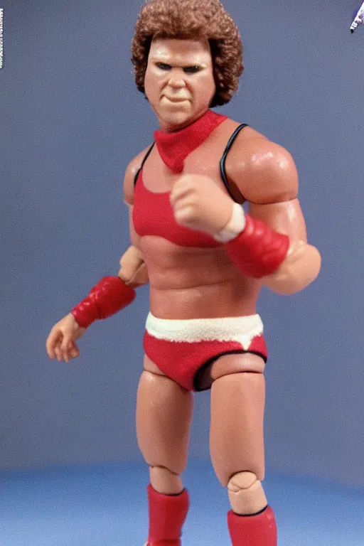 Image similar to will ferrell as a 1 9 8 0 s wrestling action figure