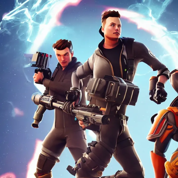 Image similar to Elon musk as a Fortnite character, cinematic, detailed