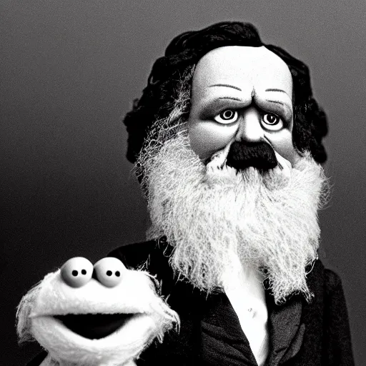 Prompt: karl marx as a muppet