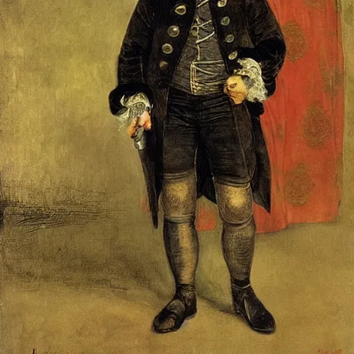 Image similar to wario - the - supermario - villain as an 1 8 th century nobleman, painted by john everett millais