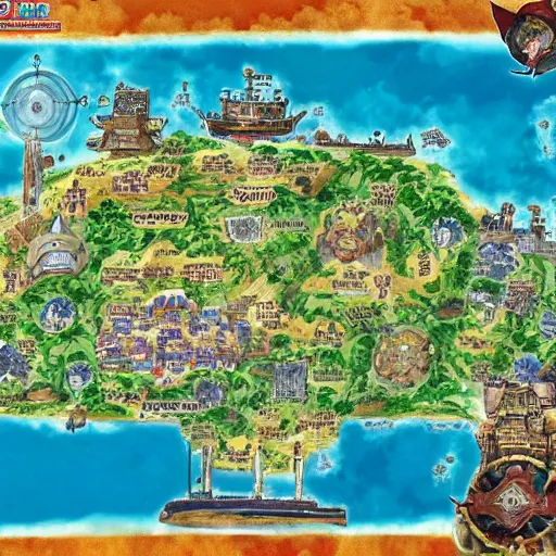 prompthunt: skypiea map form one piece anime