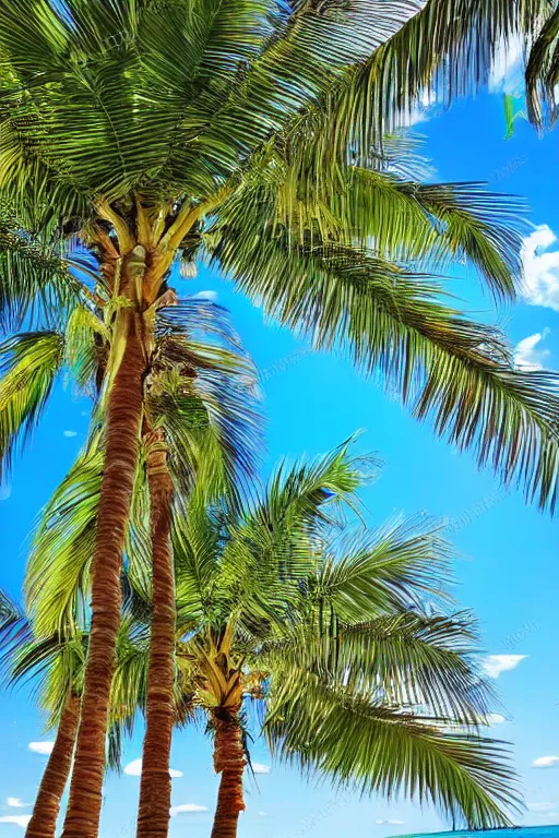 Image similar to beckoning palms over crystal clear water beautiful sunny day