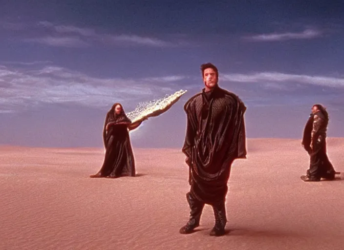 Prompt: scene from the 1 9 9 4 science fiction film dune