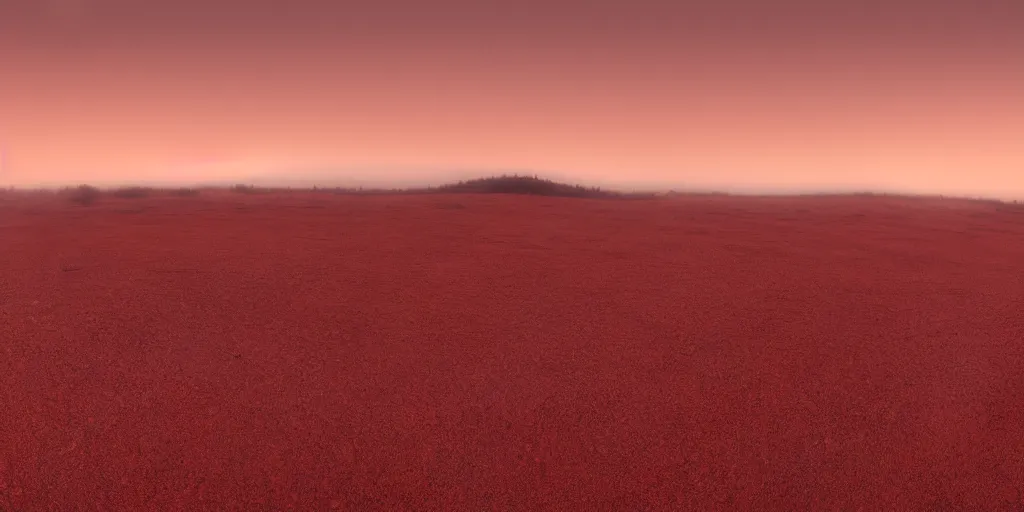 Prompt: red sand hills, beautiful, dawn, foggy area, photorealistic, panoramic shot, 4 k