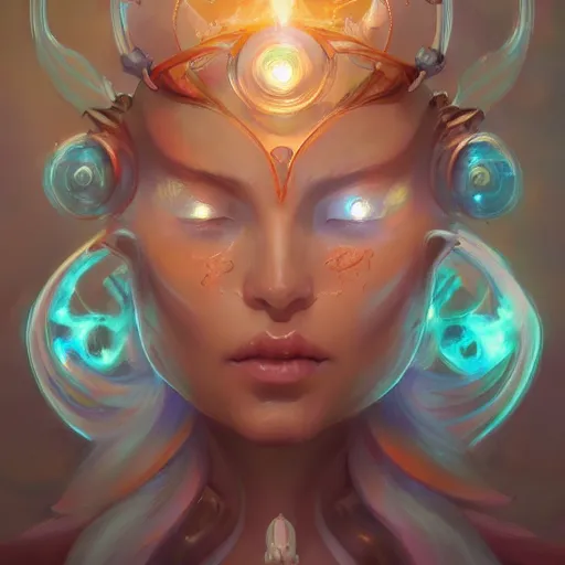 Image similar to portrait of a beautiful cybernetic emanation from angelarium, profile, by pete mohrbacher and artgerm and wlop, digital art, highly detailed, intricate, fantasy, mystical, Trending on Artstation HQ, deviantart, unreal engine, 4K UHD image