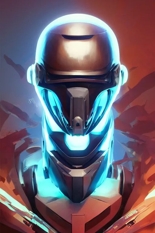 Image similar to epic mask helmet robot ninja portrait stylized as fornite style game design fanart by concept artist gervasio canda, behance hd by jesper ejsing, by rhads, makoto shinkai and lois van baarle, ilya kuvshinov, rossdraws global illumination radiating a glowing aura global illumination ray tracing hdr render in unreal engine 5