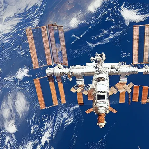 Prompt: a space station shaped like a lobster