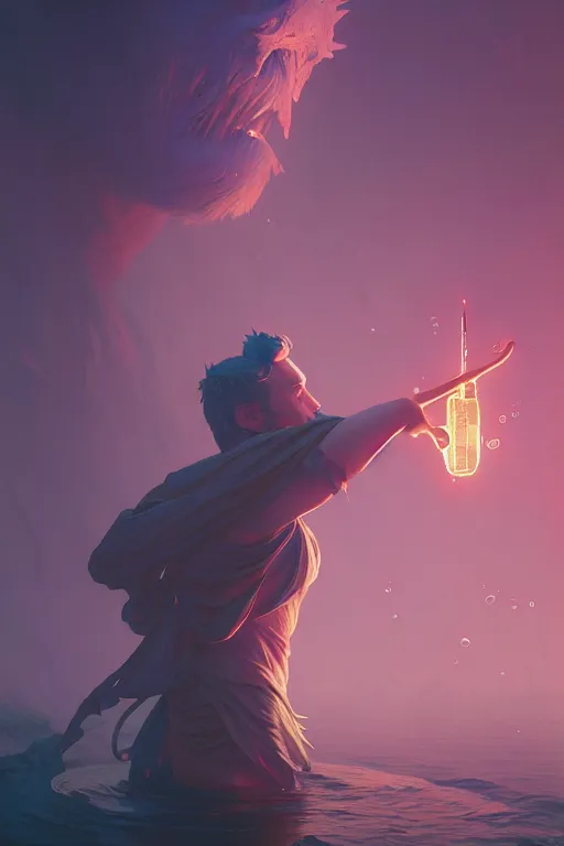 Image similar to highly detailed vfx portrait a mage casting a water spell, stephen bliss, unreal engine, greg rutkowski, loish, rhads, beeple, makoto shinkai and lois van baarle, ilya kuvshinov, rossdraws, tom bagshaw, alphonse mucha, global illumination, detailed and intricate environment