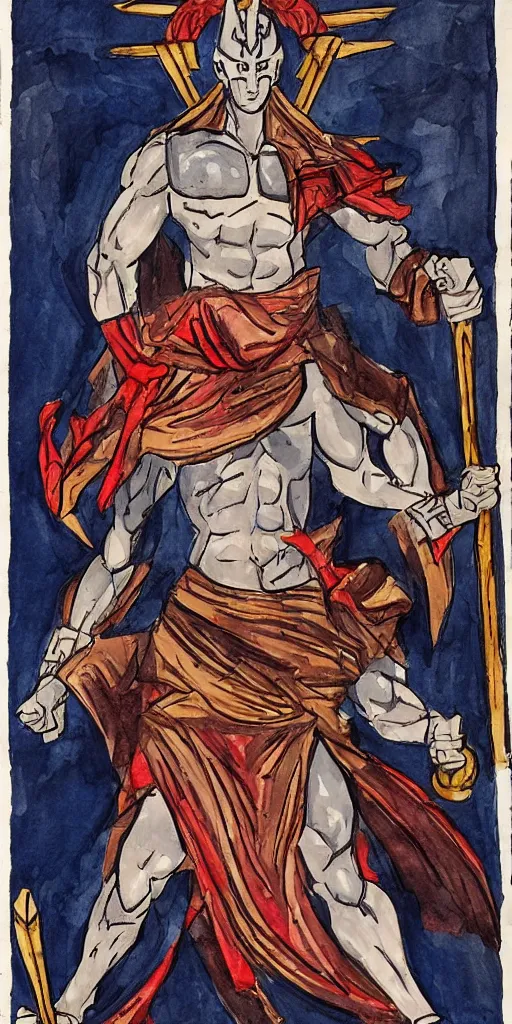 Image similar to an original greek god of destruction in the style of yangtian li