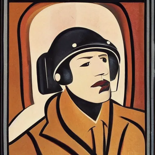 Image similar to a poster of a young man wearing a helmet. by ismael nery, wyndham lewis. soviet propaganda, american propaganda