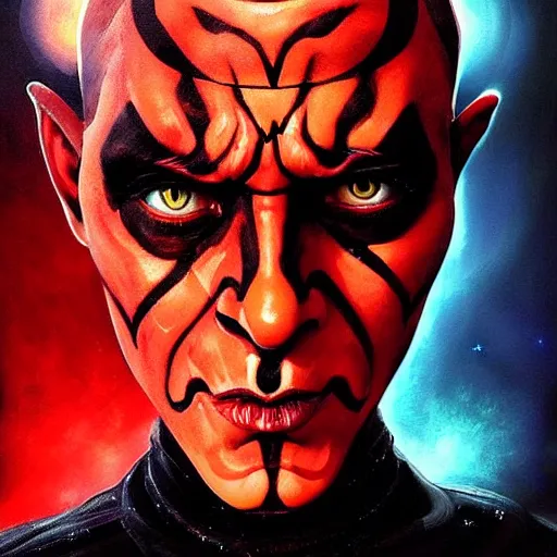 Image similar to dream portrait of Darth Maul, cameras, melting ,8k,by tristan eaton,Stanley Artgermm,Tom Bagshaw,Greg Rutkowski,Carne Griffiths, Ayami Kojima, Beksinski, Giger,trending on DeviantArt,face enhance,hyper detailed,minimalist,cybernetic, android, blade runner,full of colour W 1024