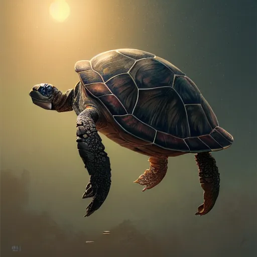 Image similar to amazingly beautiful portrait of a hyper realistic turtle ( ( mitch mcconnell ) ) by greg rutkowski, artgerm, alphonse mucha, concept art, octane render, highly detailed, high quality, 8 k, soft lighting, path traced