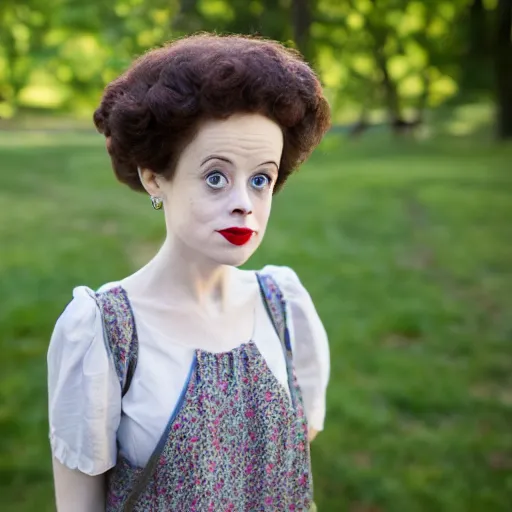 Image similar to dslr photo portrait still of young elsa lanchester, 8 5 mm, f 1. 8, by reiko muraksmi,