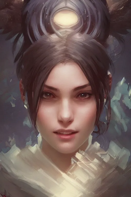 Image similar to smile, final fantsy, digital painting, portrait , cinematic lighting, highly detailed, artstation, concept art, illustration, smooth, sharp focus, artgerm , greg rutkowski, alphonse mucha, editor's pickup, trending on artstation, trending on deviantart, WLOP